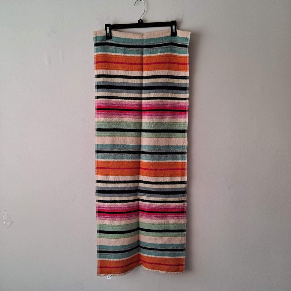 Multicolor Rainbow Striped Very Long Textured Rectangular Scarf - Size 17" X 88" - Picture 9 of 11